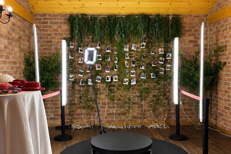 Fotobudka 360 w sali weselnej